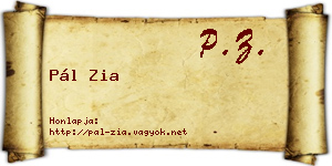 Pál Zia névjegykártya
